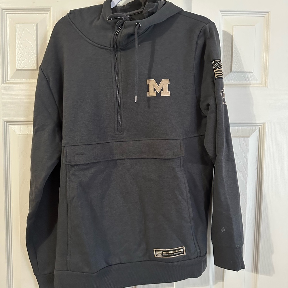 Dark Gray Hoodie with Michigan Logo